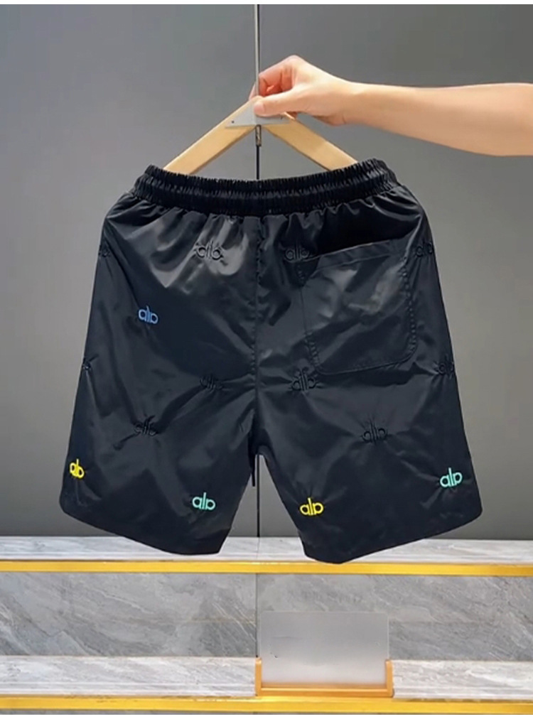 Men's Summer Straight Leg Quick Drying Breathable Casual Shorts Five Point Embroidered Versatile Stylish Thin Trendy Pants_viptrois.com