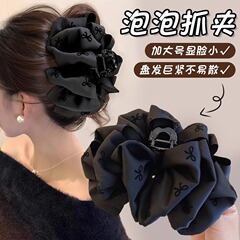 蝴蝶结泡泡抓夹女高级感2025新款发夹后脑勺盘发鲨鱼夹秋冬头饰