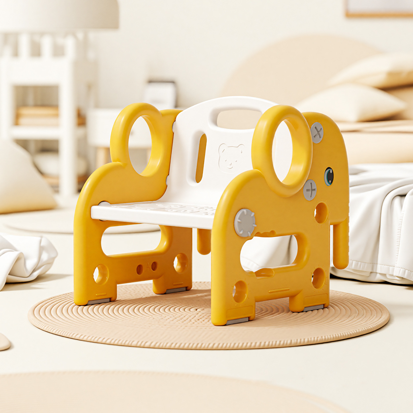 Silla para niños con respaldo de plástico para niños pequeños lindos antideslizantes caseros pequeños asientos de asiento para bebés image 6