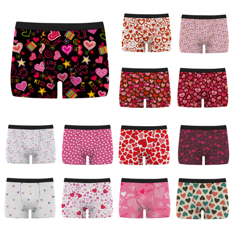 Valentine's Day men's underwear cross-border foreign trade Amazon 3d printing sexy comfortable slim elastic underwear boxers