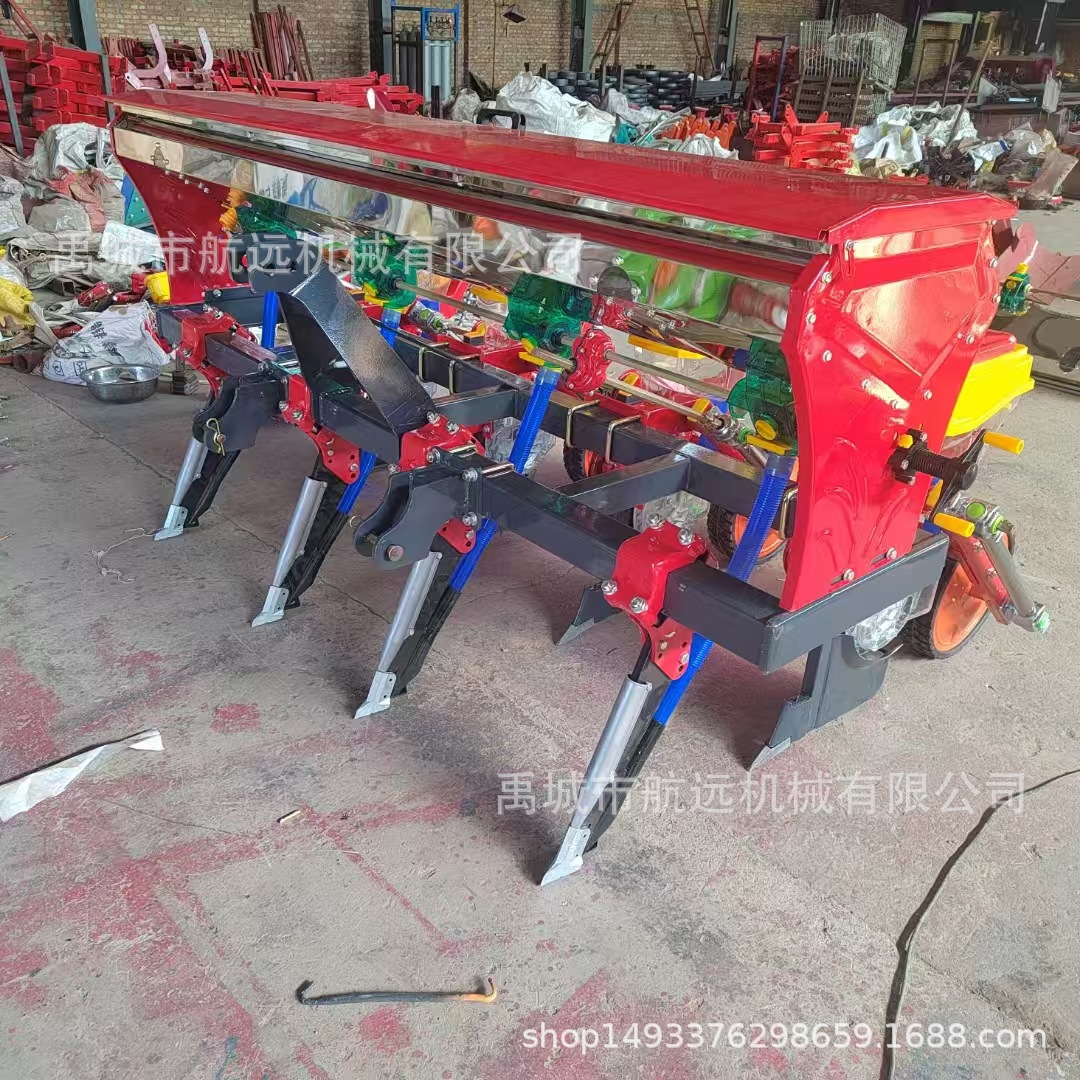 25款加重型3行4行玉米免耕施肥播种机 防爆施肥腿 种腿加装限深轮