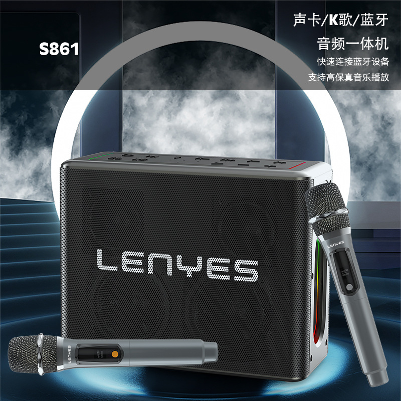 León salvaje frío tarjeta de sonido transfronteriza karaoke audio Bluetooth Audio máquina todo en uno soporte manos libres par de llamadas con altavoz portátil