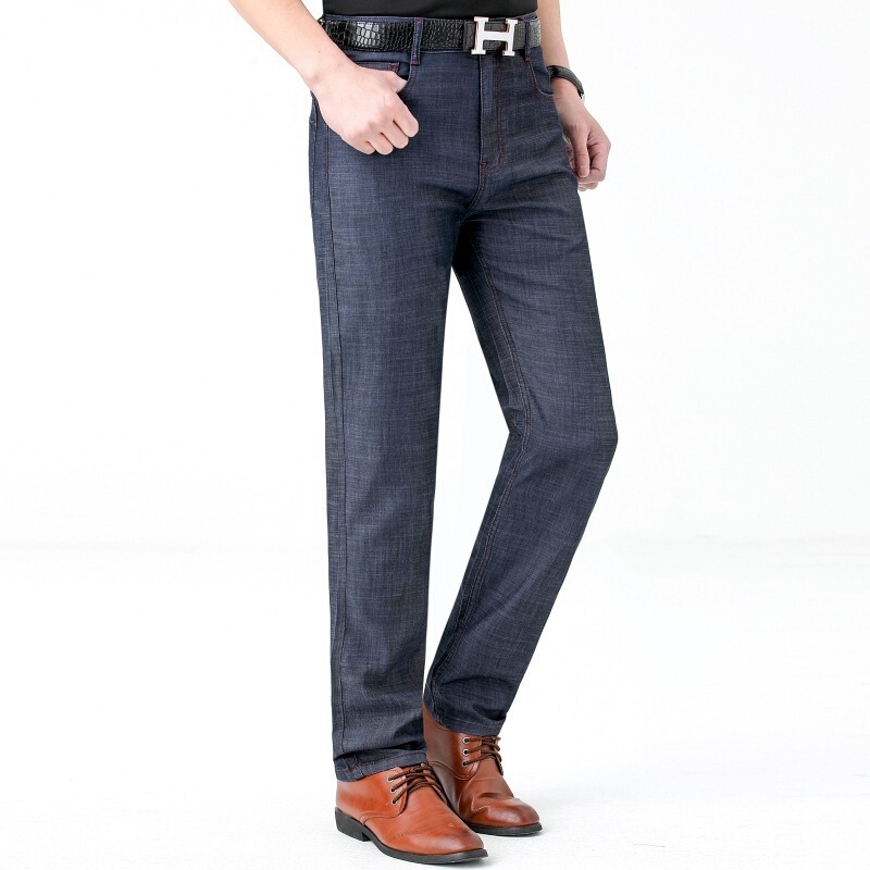 Summer High-End Versatile Men's Jeans Brand Business Korean Style Casual Straight Pants Soft Loose Fashion Trousers Summer High-End Versatile Men's Jeans Brand Business Korean Style Casual Straight Pants Soft Loose Fashion Trousers