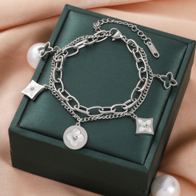 Corea del Sur Dongdaemun moda pulsera de acero de titanio nicho mujer diseño de acero inoxidable sensación de alta calidad joyas de pulsera transfronteriza universal