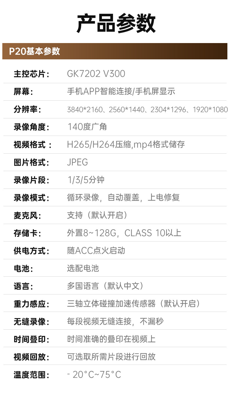 Car-Mounted High-Definition Recorder D-Type Hidden Dashcam with Wifi Mobile Phone Connectivity and 24-Hour Parking Monitoring