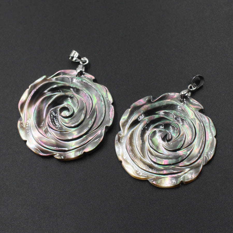 Rose Plum Blossom Shell Pendant Gray Shell Fashion Foreign Trade Cross-Border E-Commerce Amazon Aliexpress Live Supply