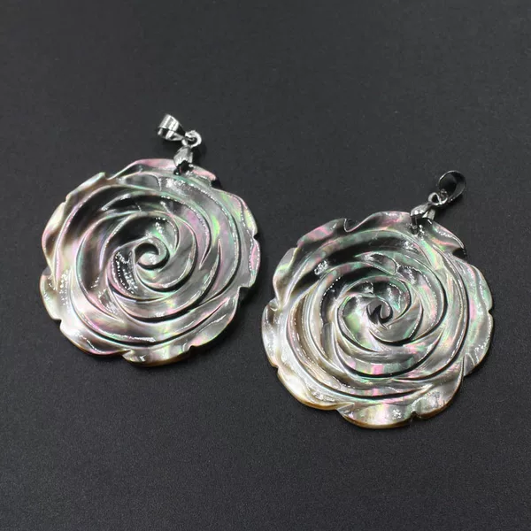 Rose Plum Blossom Shell Pendant Gray Shell Fashion Foreign Trade Cross-Border E-Commerce Amazon Aliexpress Live Supply