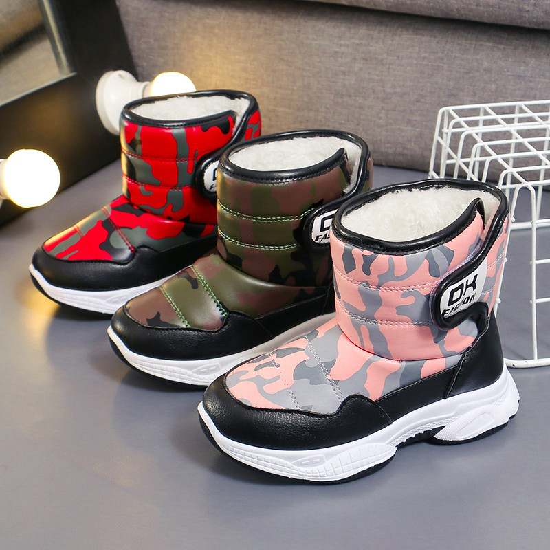 Botas de nieve para niños, botas de invierno para niños, nuevas botas de algodón para niños, botas de camuflaje para niños image 1