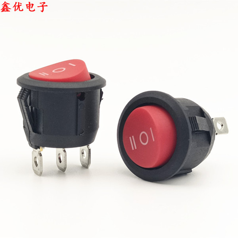 船型开关圆形KCD1三脚两档安装尺寸20外形尺寸23KCD1圆形船型开关