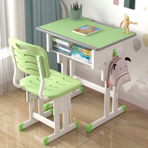 School single student desk and chair set classroom tutoring class desk with adjustable height for primary and secondary school students children study desk and chair