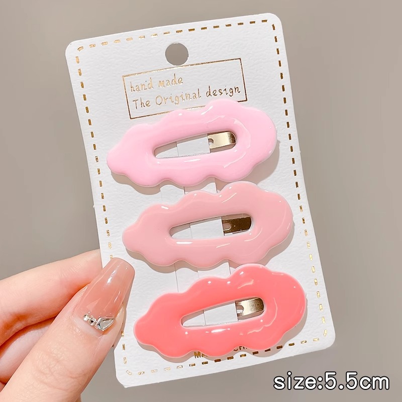 Rosa horquilla femenina 2024 Nueva horquilla BB clip frente flequillos laterales horquilla rota lindo clip de dopamina otoño