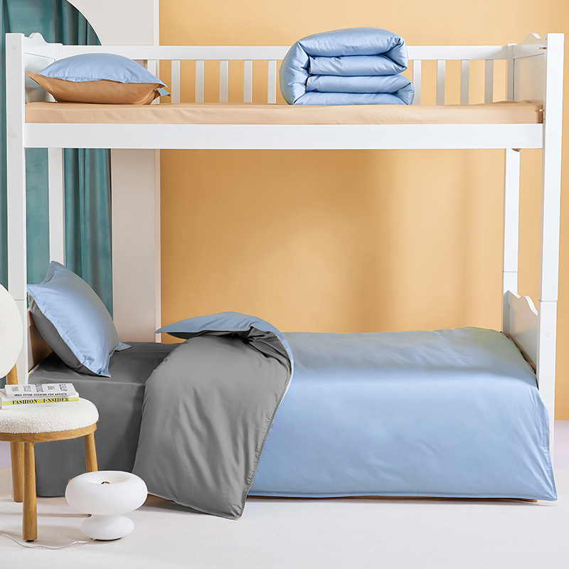 100 dormitorio de algodón largo de algodón conjunto de seis piezas de cama de algodón conjunto de siete piezas de edredón especial para estudiantes conjunto de tres piezas