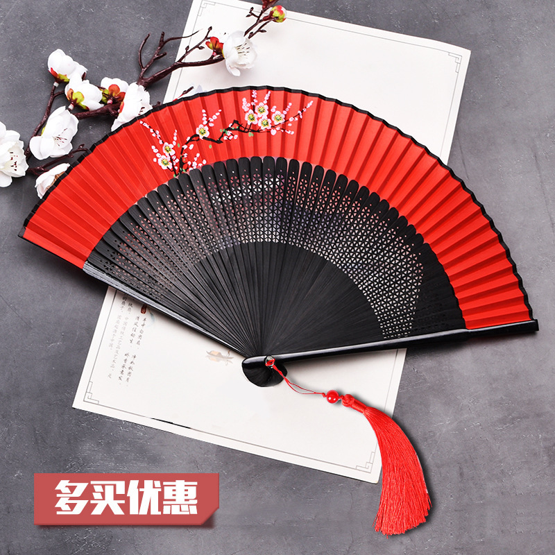 Women's Summer Portable Fan Chinese Antique Japanese Style Japanese Style Chinese Style Chinese Style Ancient Clothes Carry-on Dancing Cheongsam Small Folding Fan