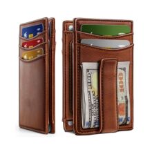 欧美爆款真皮卡包男士商务便携卡套防盗刷RFID带美金夹多功能卡包