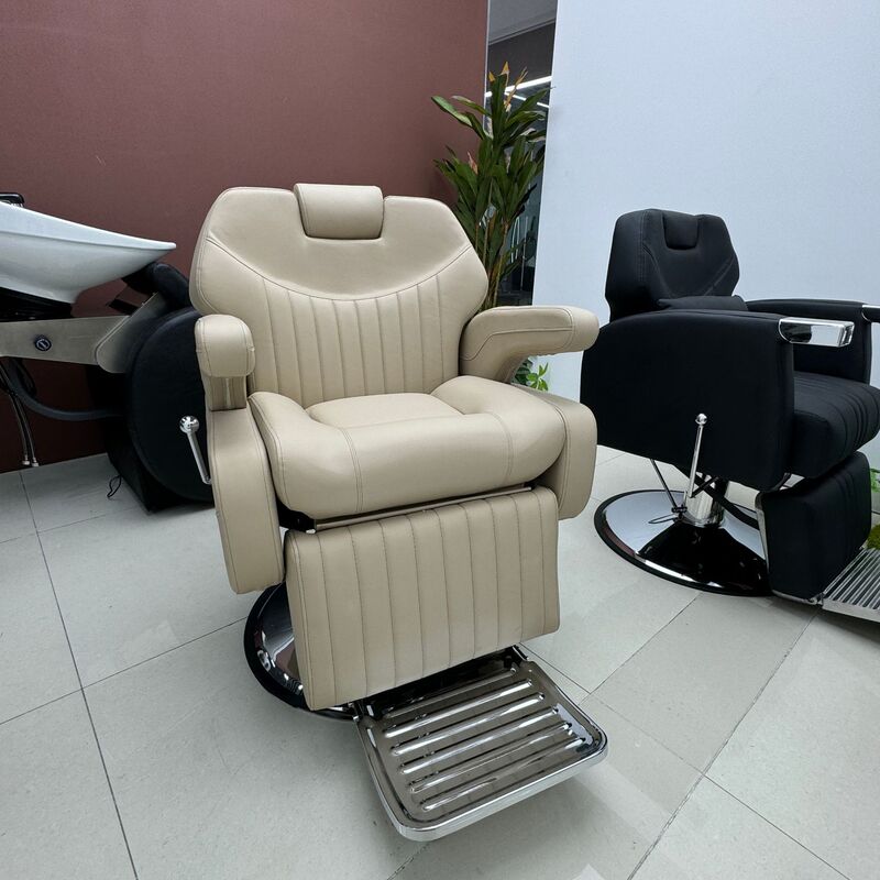 Oil-Head Chair for Hair Salon, Reclining Men's Large Chair for Hairdressing, Perming and Dyeing, Retro Hairdressing Chair, Lifting and Rotating Recliner