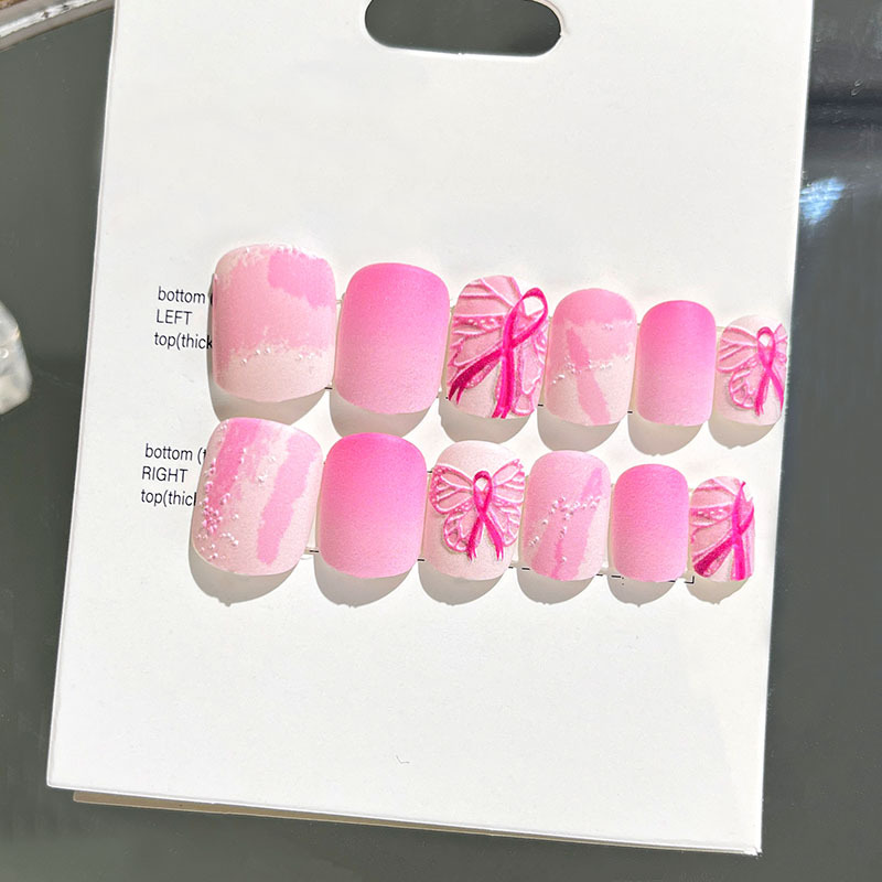 24 piezas de puntas de uñas postizas para adultos, estilo corto, uñas postizas en relieve, nuevas pegatinas de uñas, puntas de uñas tridimensionales