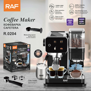 Raf European Semi-Automatic Coffee Machine Concentrated Double Cup 15Bar Grinding Bean Hot and Cold Extraction Milk Foam Steam Coffee Machine