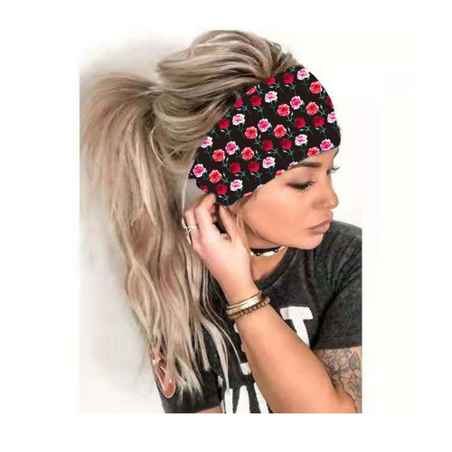 Women's New Yoga Headscarf European and American Sports Sweatband Running Fitness Headband Elastic Cotton Solid Color Headband