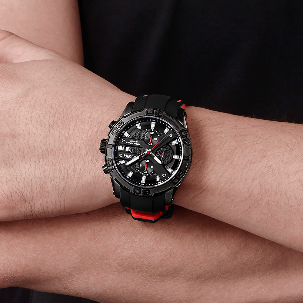 MEGIR transfronteriza caliente correa de silicona reloj real Ojo de los hombres calendario luminoso reloj al por mayor impermeable reloj de cuarzo