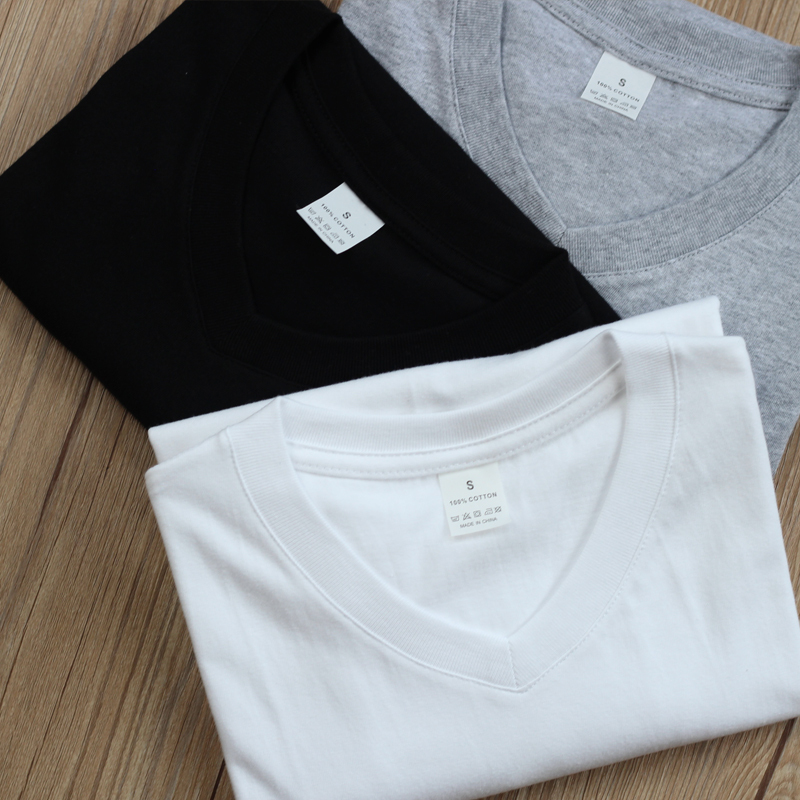 200 グラム純綿 Tシャツ新疆ラウンドネック純白底ヘビーウェイト Tシャツ純綿半袖 Tシャツ男性と女性のためのルーズ|undefined