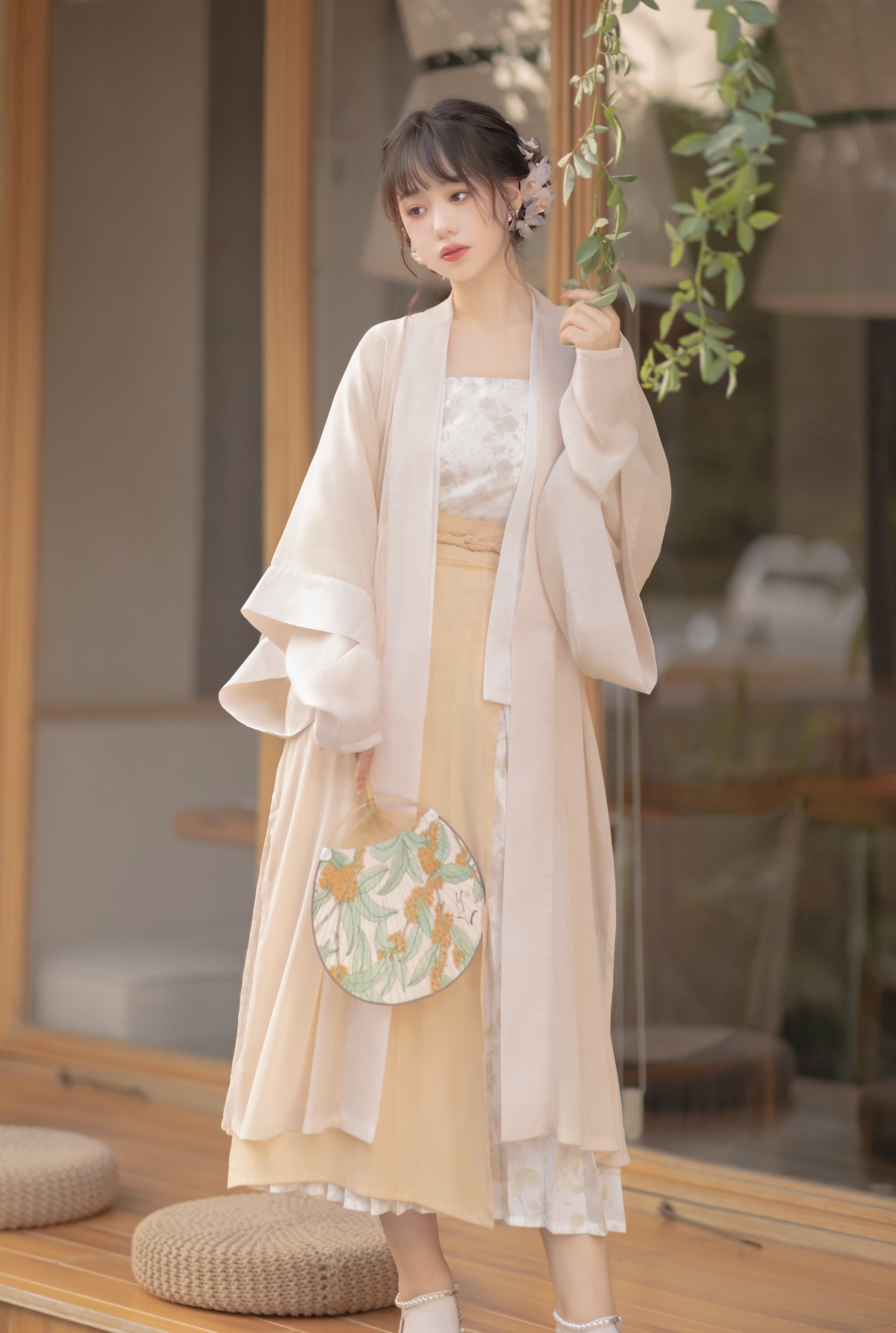 原创设计花期汉服女飘逸春秋中国风仙气外褙子旋裙全套8390-阿里巴巴