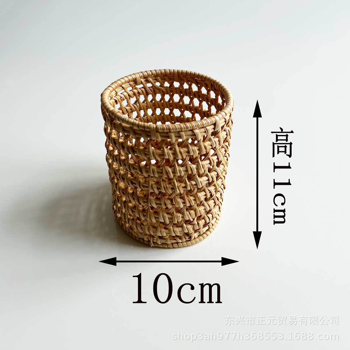 Vietnam al por mayor otoño ratán tejido cestas de almacenamiento de té cestas fugas de fruta cestas huecas casa tejidas pequeñas bandejas