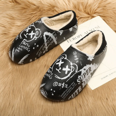 Cotton slippers for men, winter home indoor bags, large size waterproof cotton shoes for outer wear, couples, cute thick-soled cotton slippers for women