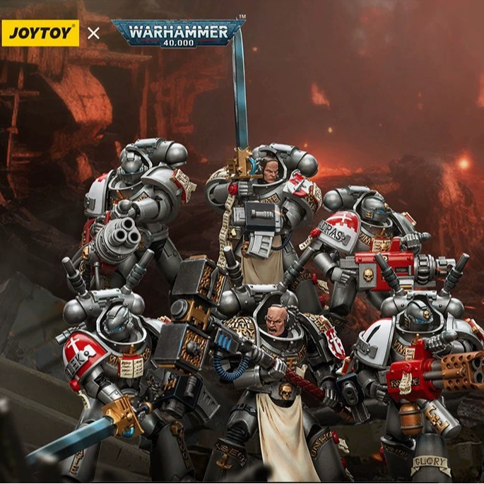 Набор фигурок-актеров (Joytoy) Warhammer 40K Серые рыцари, масштаб 1:18, подвижная штурмовая и перехватная команда
