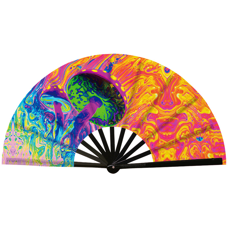 Abanico Plegable de Kung Fu de Plástico, Colorido, para Conciertos y Fiestas