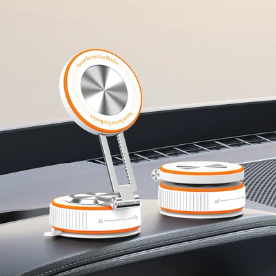 K6 Cross-Border New Vacuum Magnetic Car phone holder - k6-white-telescopic-model