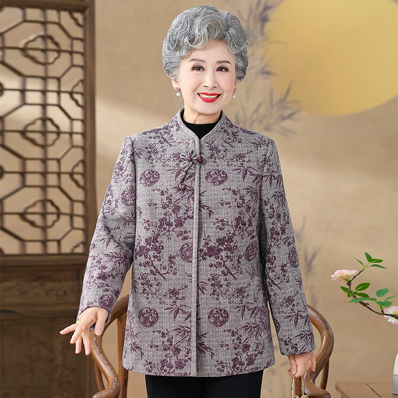 Пожилые люди пальто мама осеннее платье новый китайский костюм новый китайский топ старушка бабушка весна и осень кардиган