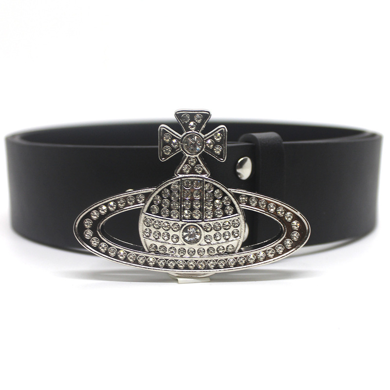 Trendy new diamond buckle head Belt women's jeans skirt accessories fashionable all-match personalized belt factory direct sales