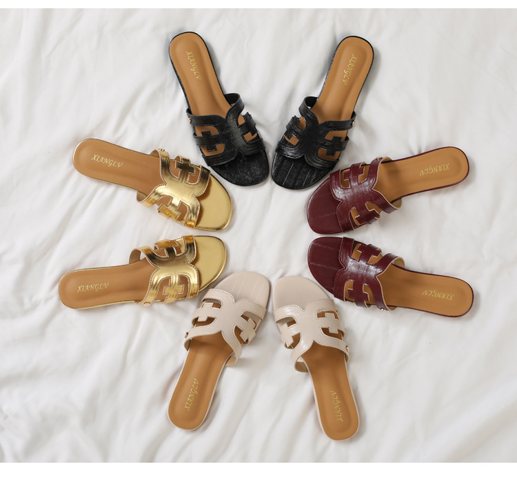 Women's Summer Outdoor Slippers, New Trendy Versatile Beach Slide For Travel And Vacation, Flat Sandals_vogvips.com