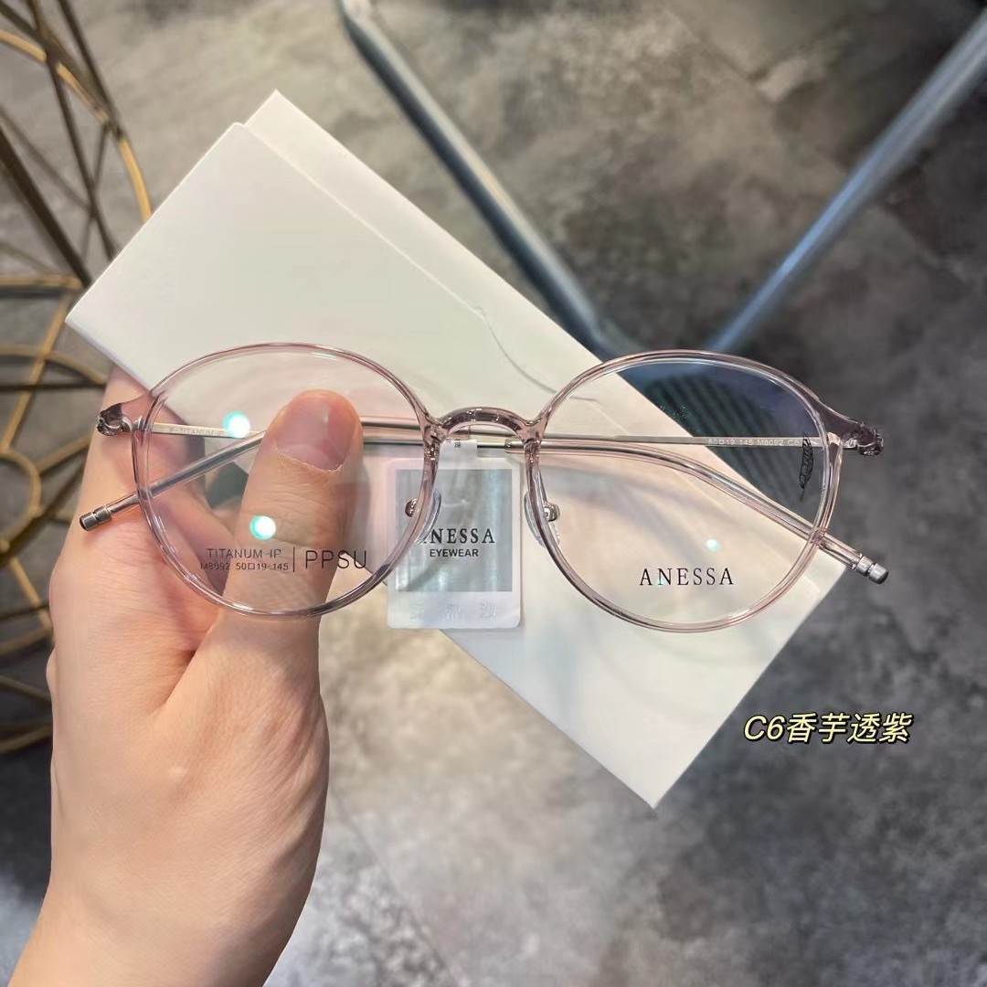 卡林同款圆框50软糖系列超轻眼镜架纯钛镜腿6克钛镜框女款配眼镜