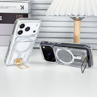 适用苹果磁吸Magsafe手机支架卡包PC透明多功能磁吸卡包手机配件