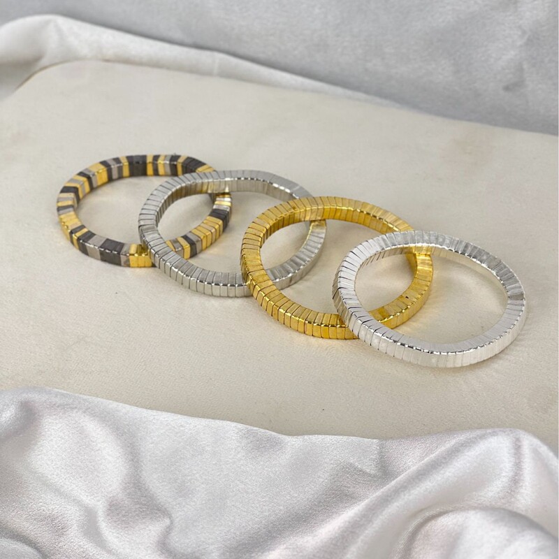 Designer Light Luxury Compound Valley Multi-layer Metal Stacked Stretch Bracelet Women's Niche High-end Bracelet Autumn and Winter Hand