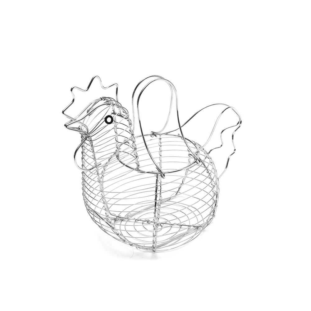 Cesta de frutas de hierro cesta de huevos tejida cesta de aperitivos de almacenamiento de hierro cesta tejida creativa multiusos cesta de gallo cesta de gallina