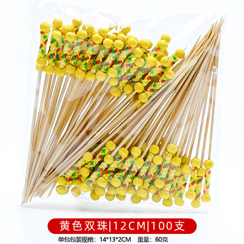 12CM un solo uso de frutas de bambú marca de cóctel creativa marca de frutas de bocadillos KTV arte marca de dientes fabricantes