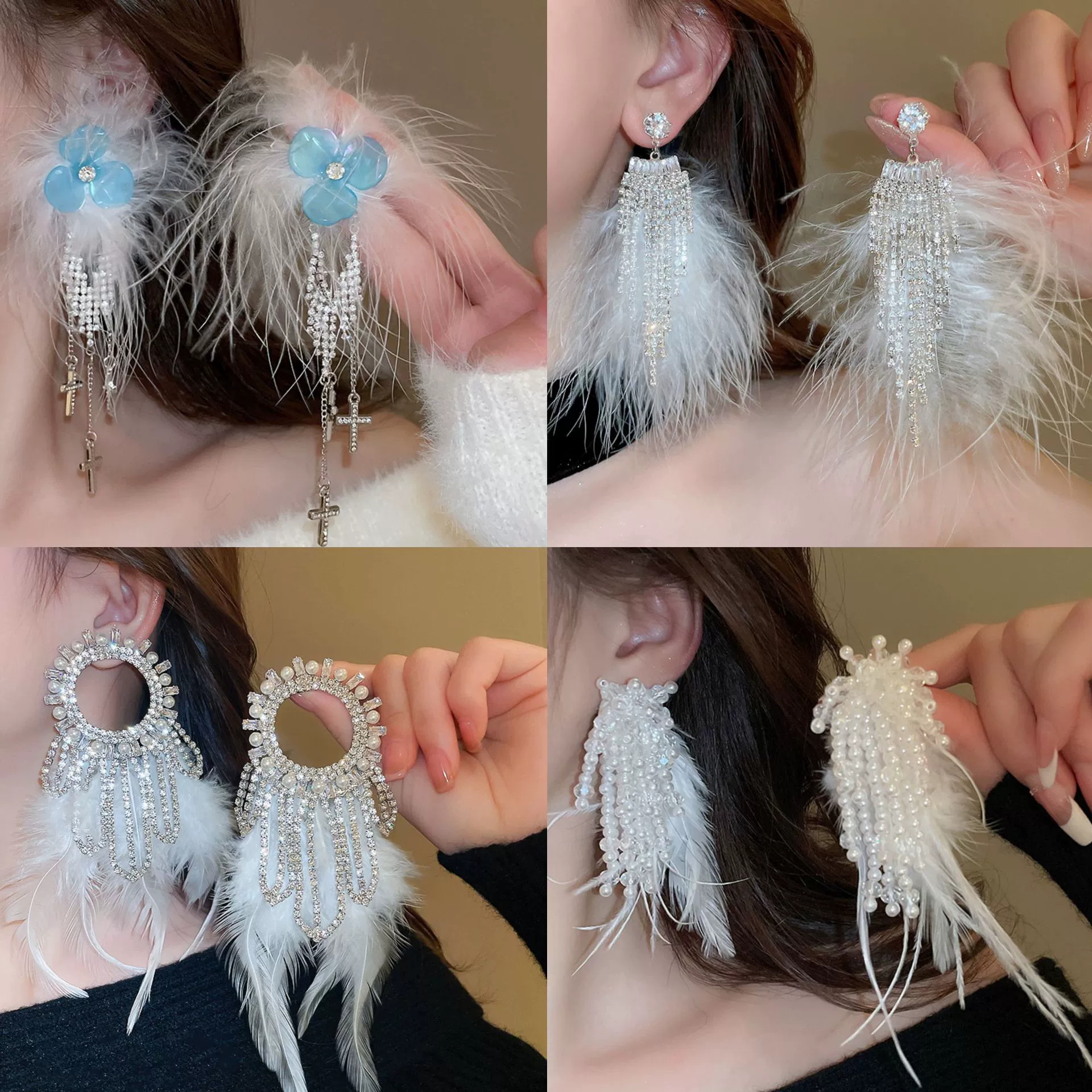 Серебряная игла, модные демисезонные серьги, (переправка через границы), стиль легкой роскоши, стиль высокого качества
