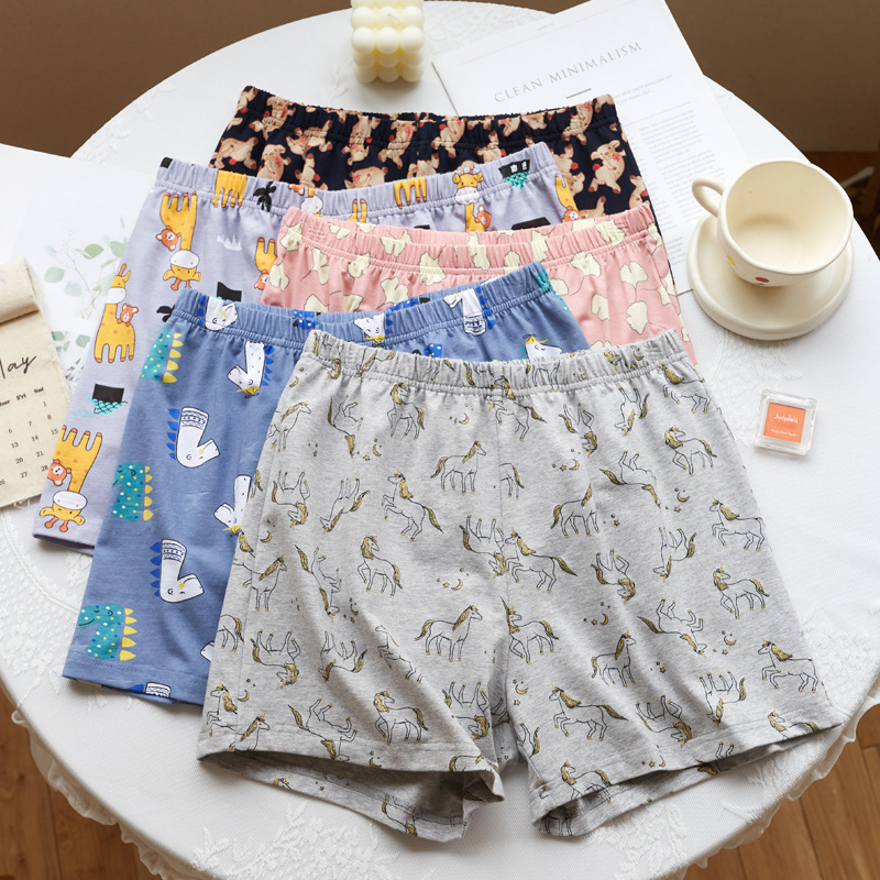 Women's Wide-Leg Thin Home Shorts Pajamas with Cat Pattern, Comfortable and Simple, Large Loose Sleep Pants, Breathable Women's Wide-Leg Thin Home Shorts Pajamas with Cat Pattern, Comfortable and Simple, Large Loose Sleep Pants, Breathable