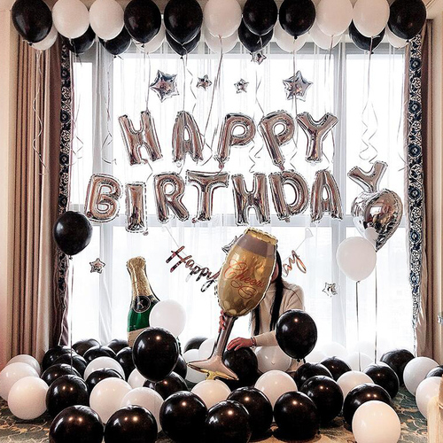 Children's birthday arrangement background wall decoration male and female baby one-year-old scene party aluminum film digital balloon set