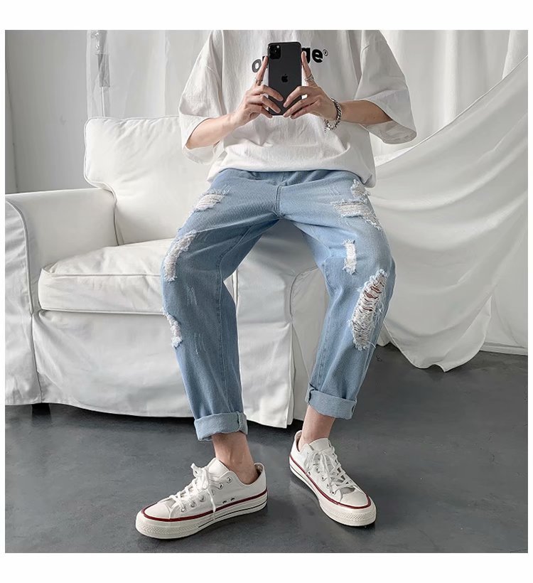 大弟批发-批24 D98破洞牛仔裤 S-5XL