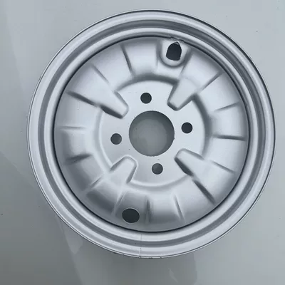 Motorcycle wheel hub, steel wheel hub steel - 350-12-curved-mouth-silver