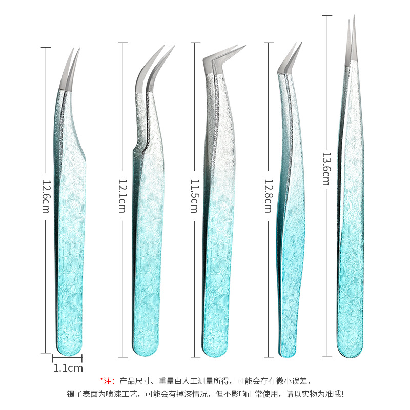 Joyería de uñas de precisión transfronteriza pinzas Flor de hielo galvanoplastia delfín Pluma de Oro Clip 2 unidades traje pinzas herramientas de uñas