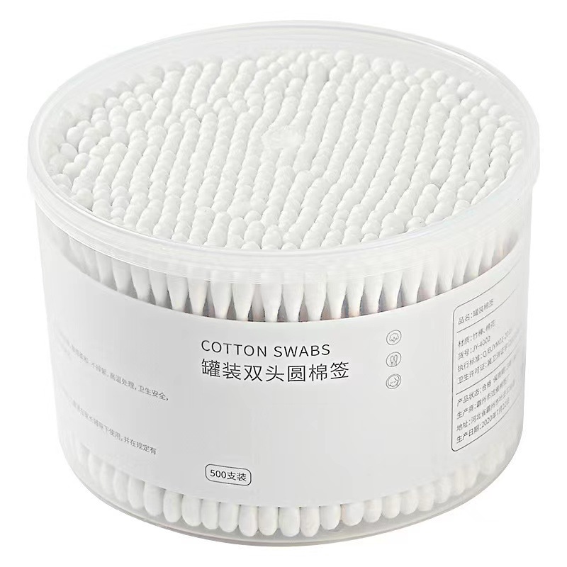 500 Pieces of Double-Ended Disposable Cleaning and Beauty Cotton Swabs in a Box, Pointed Bamboo Sticks, Portable Cotton Swabs