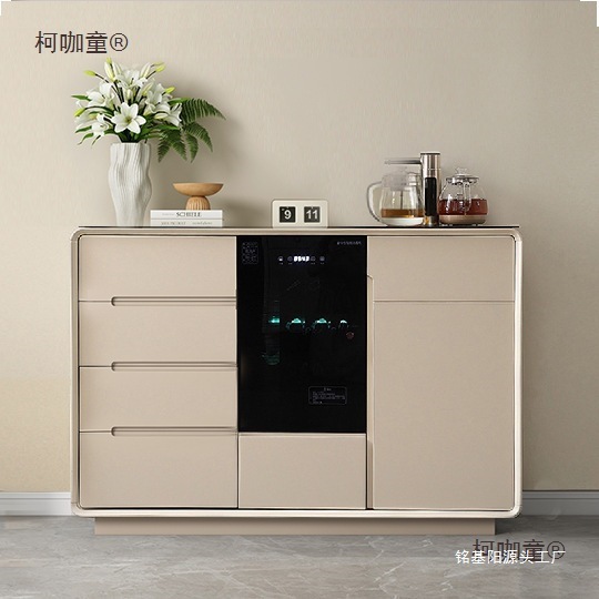 Sideboard Solid Wood Living Room Fully Automatic Drinking Water Cabinet 2025 All-In-One Tea Bar Machine Home Taibao Wheat Storage Cabinet New Style