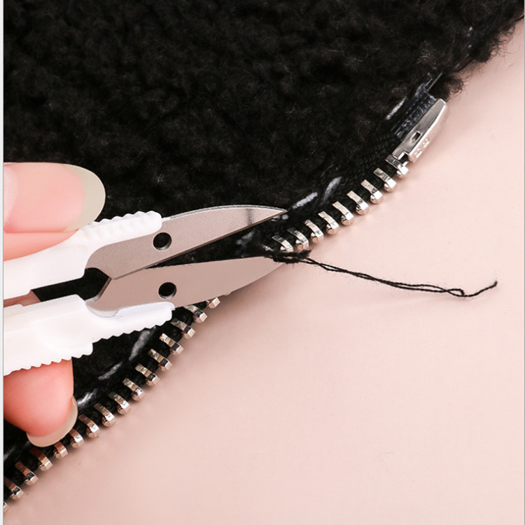 Tijeras transparentes de color con tapa en forma de U, tijeras de resorte, tijeras de punto de cruz, tijeras de hilo de pescado, tijeras de hilo afiladas, acero inoxidable