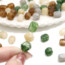 树脂仿石琥珀晕染圆珠散珠子 DIY手工串珠项链手链材料配件批发