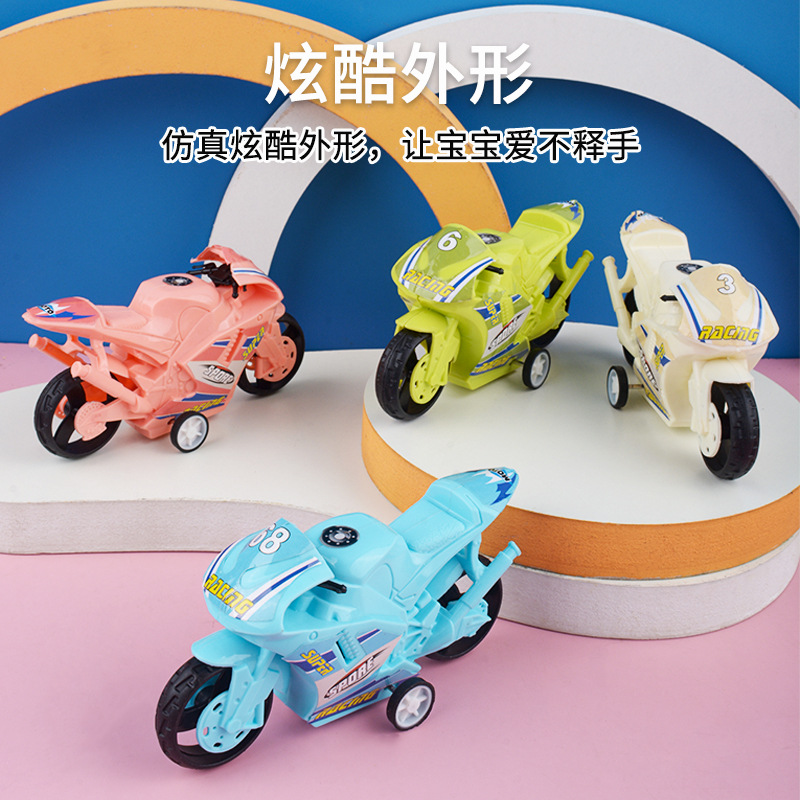 Tiktok popular pull back motocicleta coche de juguete para niños niño bebé simulación motocicleta modelo decoración puesto al por mayor