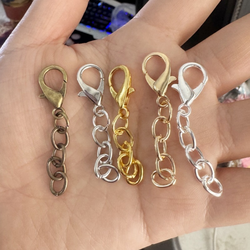 DIY ジュエリーアクセサリーロブスタークラスプ 4 セクションチェーン O 字型チェーンおもちゃブレスレットキーホルダーハンギングチェーンメーカー在庫卸売|undefined